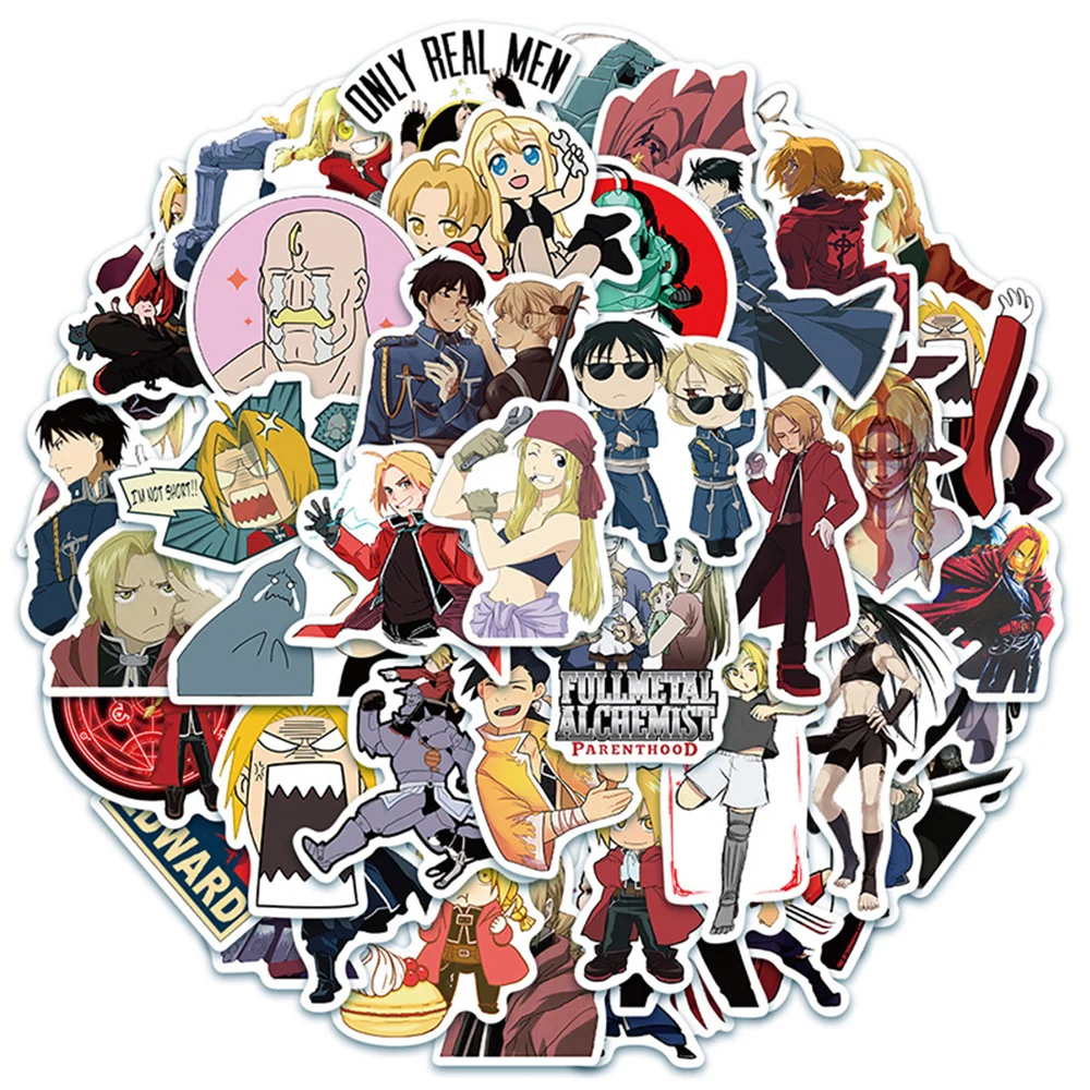 10/30/50pcs Cool Fullmetal Alchemist Anime Stickers Winry Edward Decals DIY Laptop Skateboard Car Waterproof Cartoon Sticker Toy