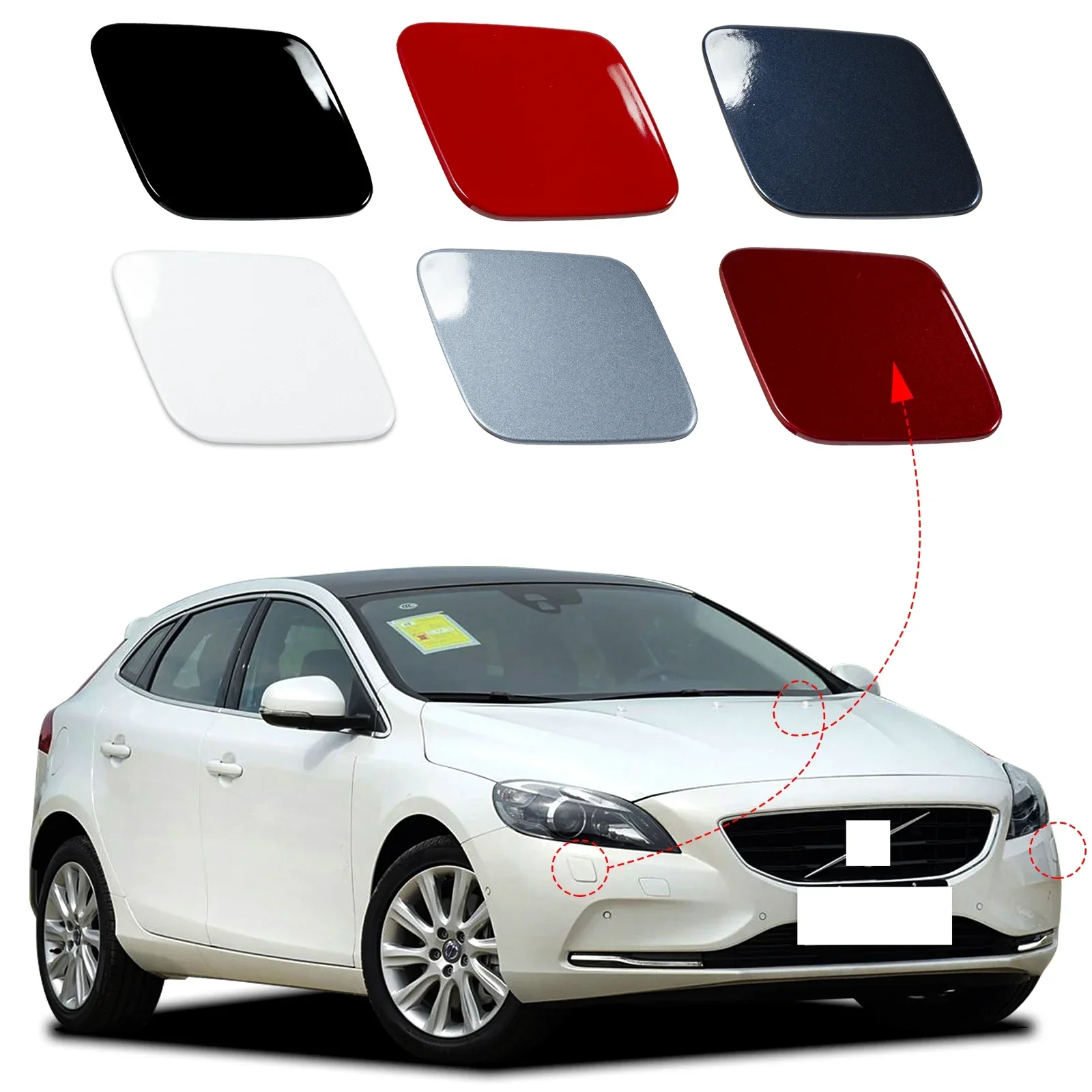 Tapa de la cubierta de la arandela del faro del parachoques delantero para Volvo V40 2013 2014 2015 2016 2017 2018 2019 39814180