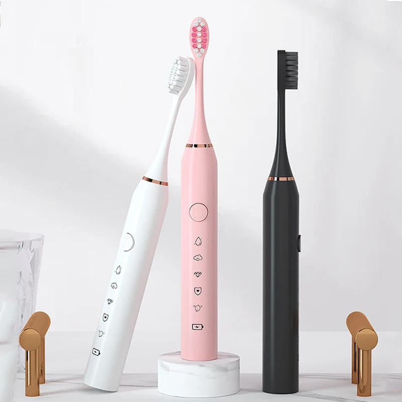 Sonic Electric Toothbrush for Adults IPX7 Waterproof DuPont Brush Head USB Rechargeable High Frequency Cleaning 5 Cleaning Modes