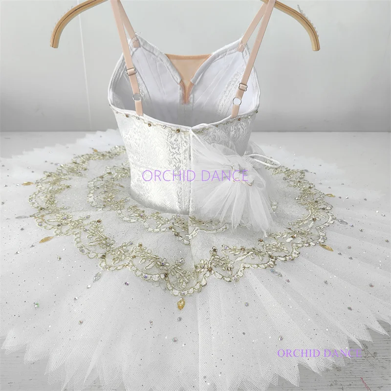 Professional12 Layers Custom Size Kids Girls Adult Silver Fairy Performance Wear Costumes White Ballet Tutu Dress