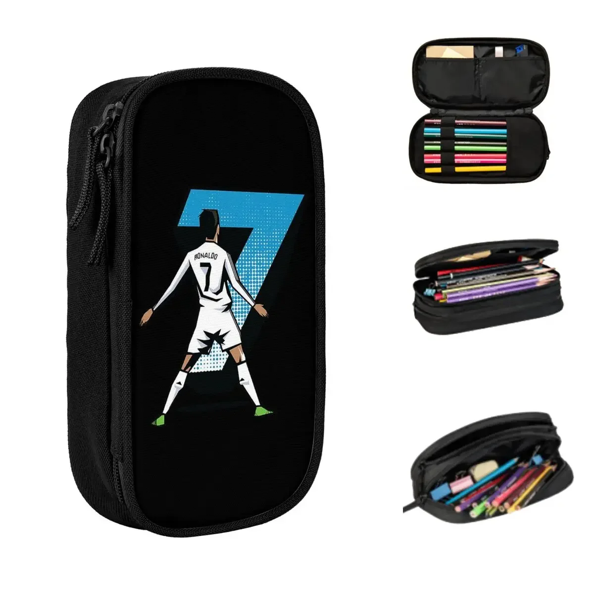 Cristiano  Cr7 Pencil Cases Large Capacity Pen Bags Pen Box Pencil Pouch For Boys Girls Students Stationery School Office