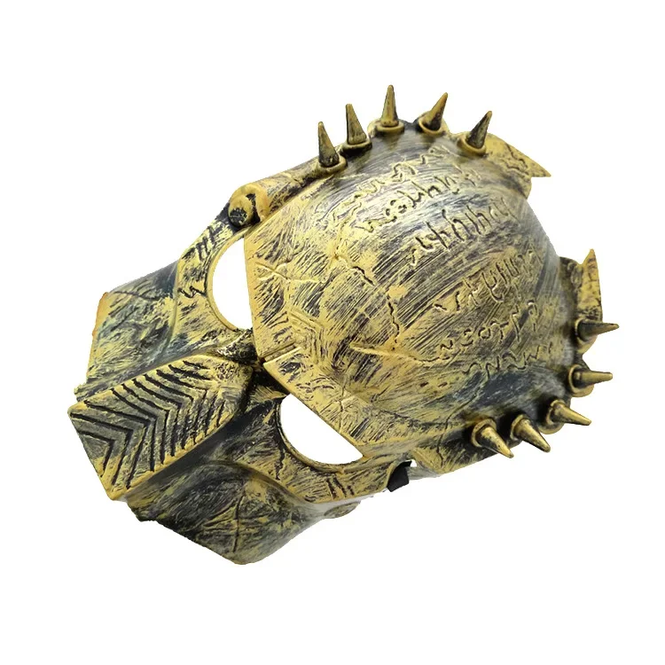 Alien Hunter Maske Predator Maske Lone Wolf Maske Rivet Snap Iron Mask Predator Cosplay Masque Gold Alien Iron Blood Warrior Maske – Detail 4