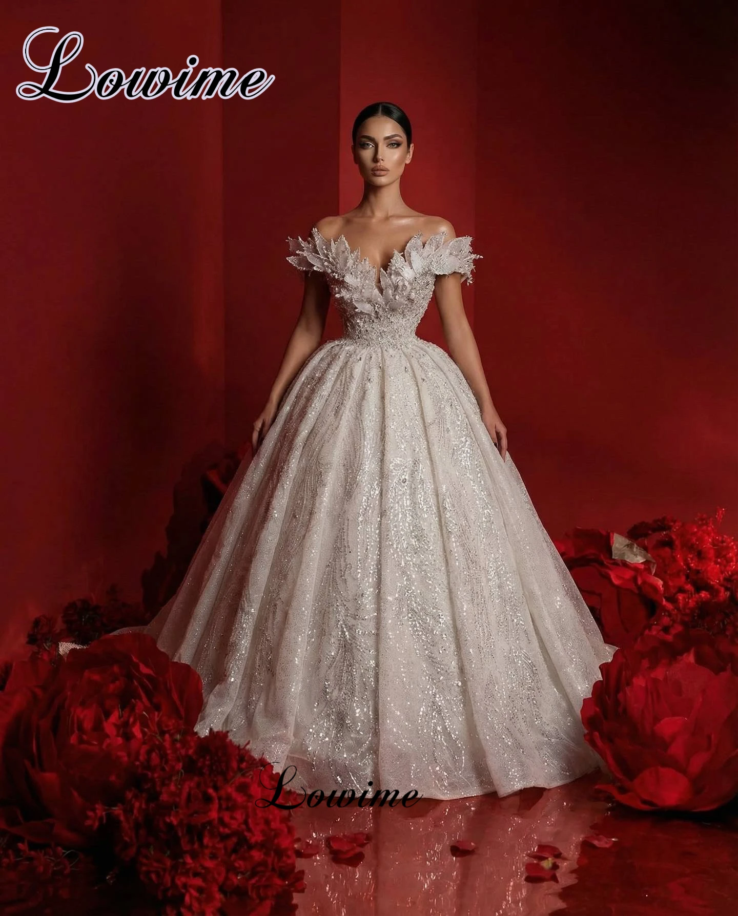 2026 Neue Luxus-Hochzeitskleider A-Linie Schulterfrei Besondere Brautkleider Elegante Brautkleider Vestido Blanco Maßanfertigung