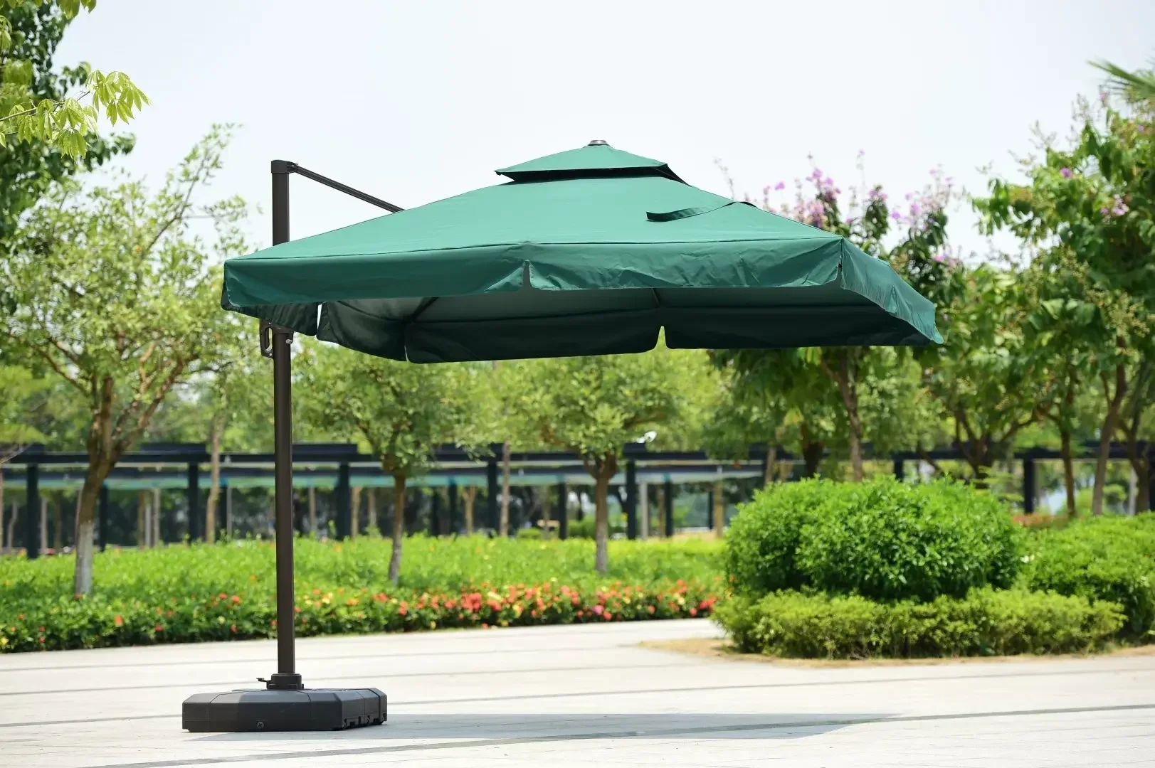 Outdoor Hanging Banana Umbrella Waterproof Cantilever Garden Beach Patio Sun Canvas Parasol Iron Restaurant Umbrella