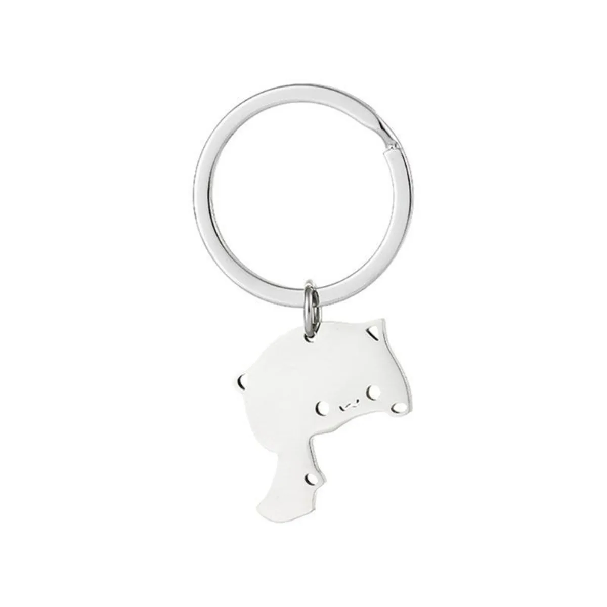 Cute Cartoon Cat Keychain Couple Lovers Stainless Steel Matching Keyring Lovely Pendant Key Chain Valentine\'s Day Gift Jewelry