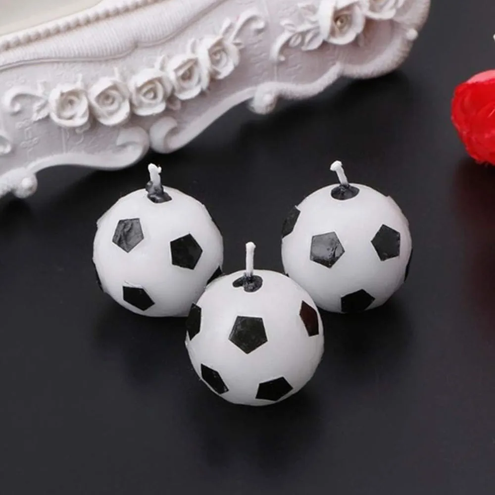 6/12pcs Soccer Ball Football Candles For Birthday Party Kid Supplies Decoration Celebratory Candles Cake Decoration