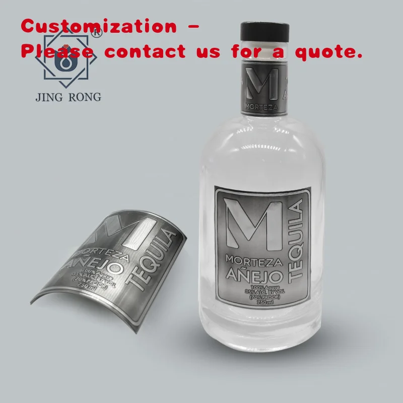 custom.Metal Sticker Clothes Plate Charm Design Parfum Aluminum Nameplate 3d Embossed Custom Metal Perfume Bottle L