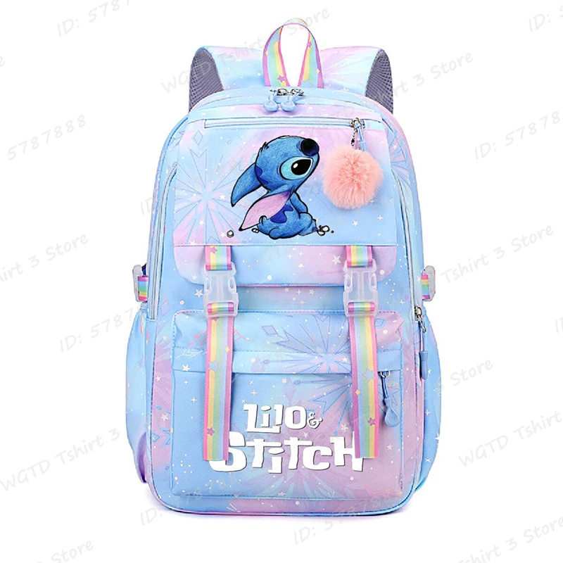 

Cute Disney Lilo & Stitch Backpack Cartoon Children Schoolbags Girls Women Daypack Kids Bags Kawaii Large Capacity Backpack