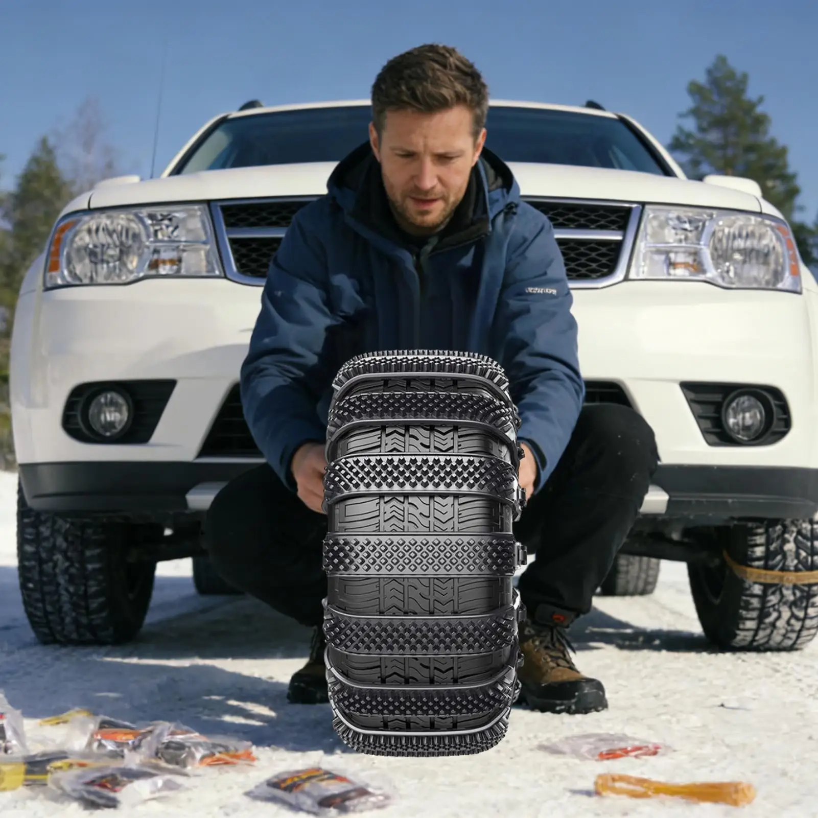 Auto Sneeuwketting 5-delige Band Tractiegrepen Bandenkettingen Voor Auto's Voor Suv Truck Pickup Van Sedans 165-275mm Winter Rijden