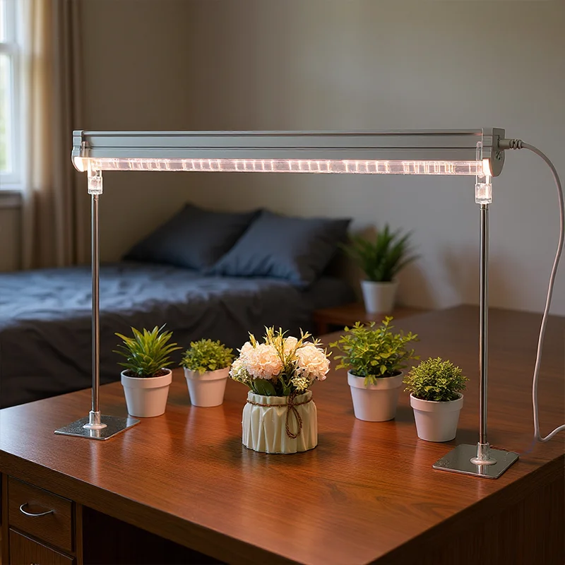 

1 пара настольных вешалок для освещения растений, регулируемая подставка, кронштейн для освещения комнатных растений, стойка для освещения растений T8/T20, вертикальная подставка