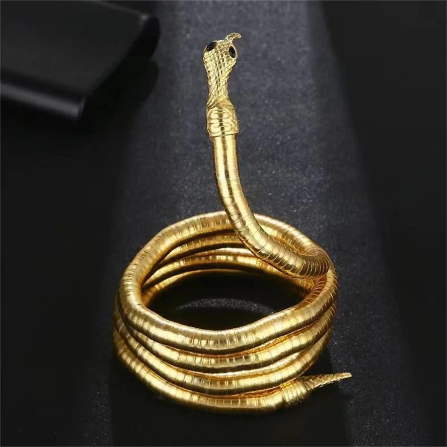 Fashionable personality punk hip-hop metal casually adjustable golden snake multi-functional headband for women\'s holiday party