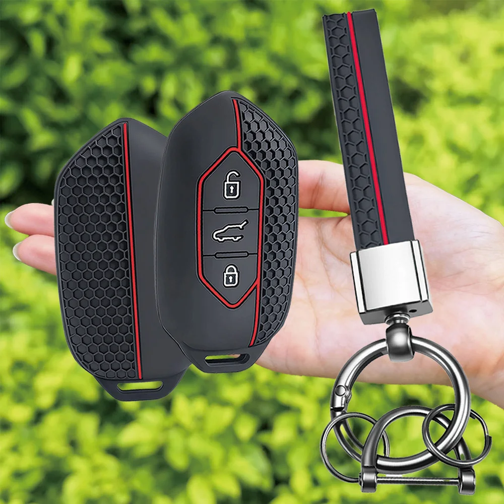 For Kia Picanto Sorento MQ4 Carnival KA4 Morning K5 Carens EV9 Seltos Togg T10X Silicone Remote Key Case With Key Ring Holder
