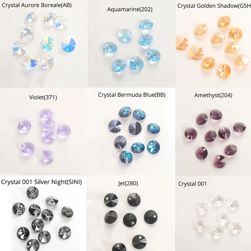 6428 Round Pendant Original Crystals from Austria Loose Rhinestone For Necklace Earrings Jewelry Making Nail Art Accessories
