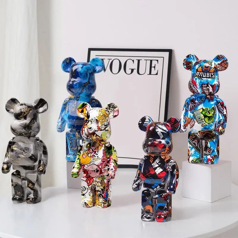 

colorful graffiti, bear bricks, figures, bear bricks, statues, violent bears, resin decorations, desk accessories