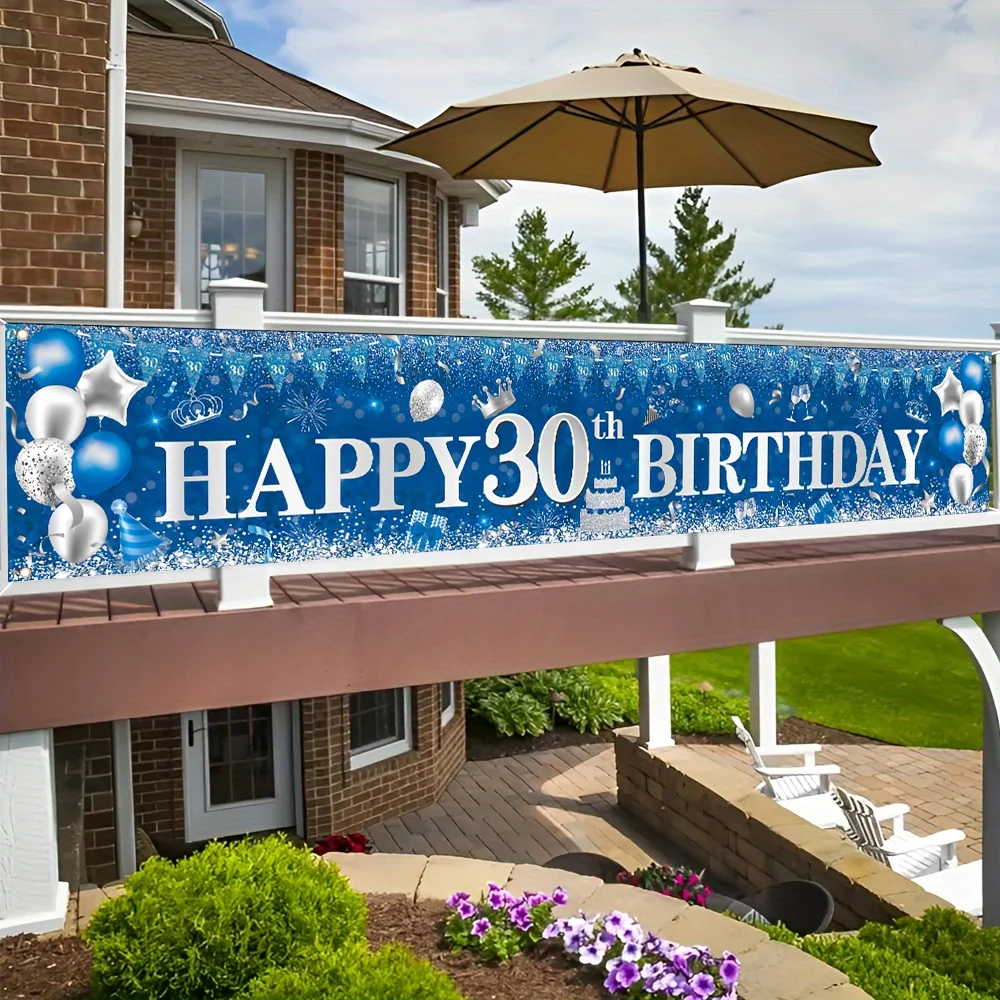 30th Birthday Banner Outdoor Sign - 1 Multi-functional Polyester Flag