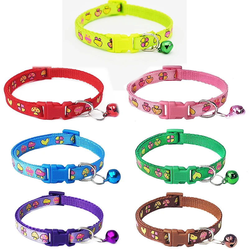 Mushroom Dog Collar Cats Collar Basic Bells Pet Collar Pets Dog Accessories For Puppy Kitten Chihuahua Neck Ring Puppy Strap