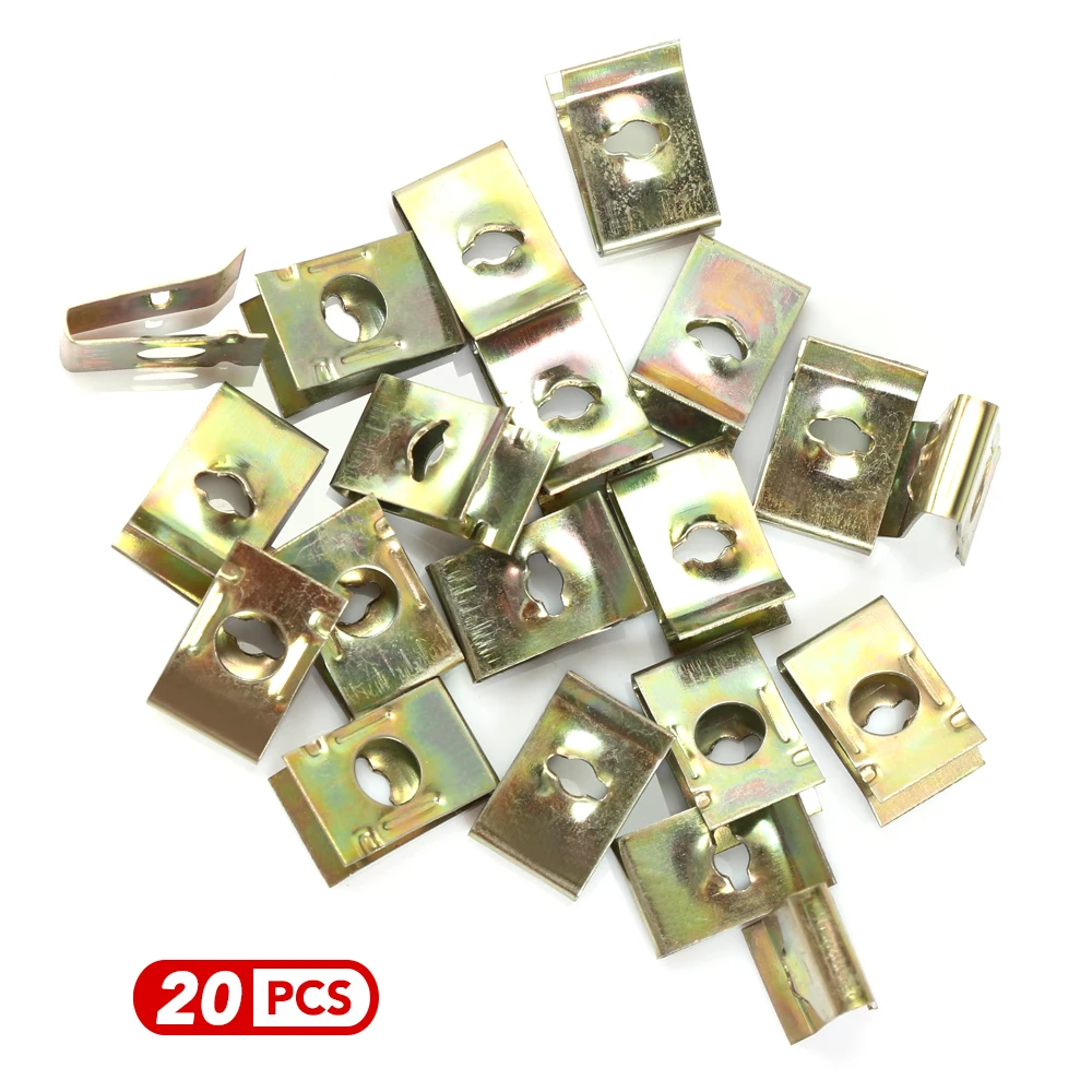 20Pcs Metal U-Type Clips Fastener for Daewoo Espero Nexia Matiz Lanos Car styling Accessories