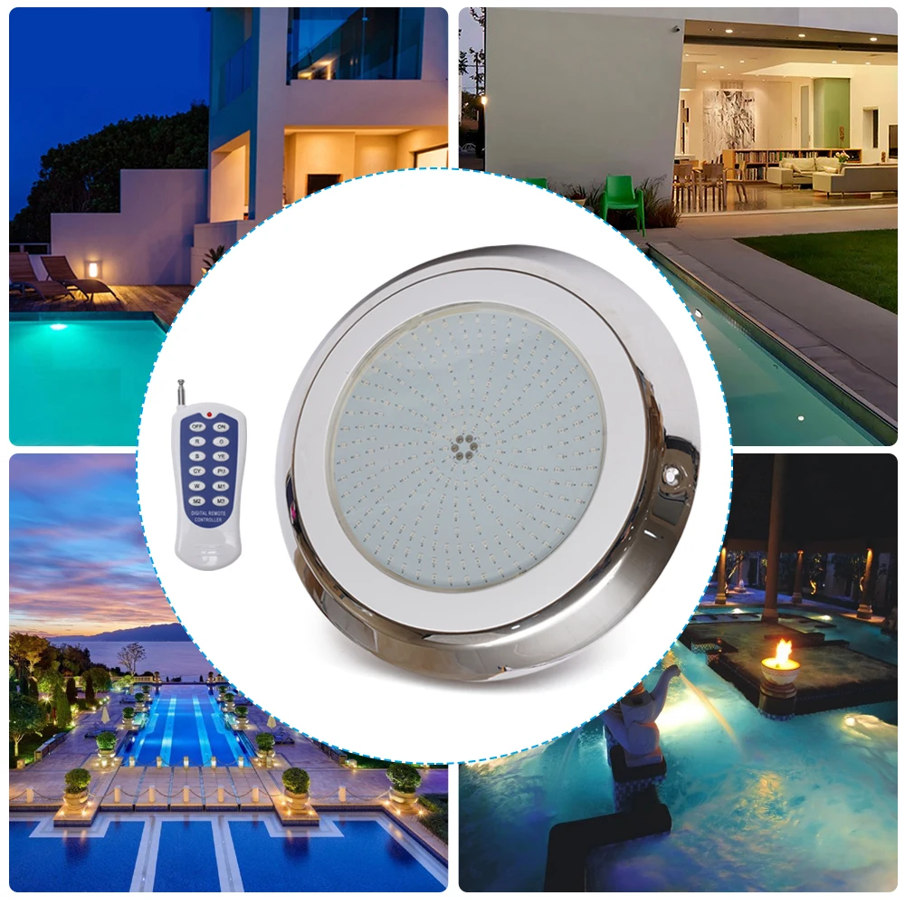 18W Swimming Pool Light with Remote Controller RGB Multi Color Outdoor LED Underwater AC12V IP68 Waterproof Lamp