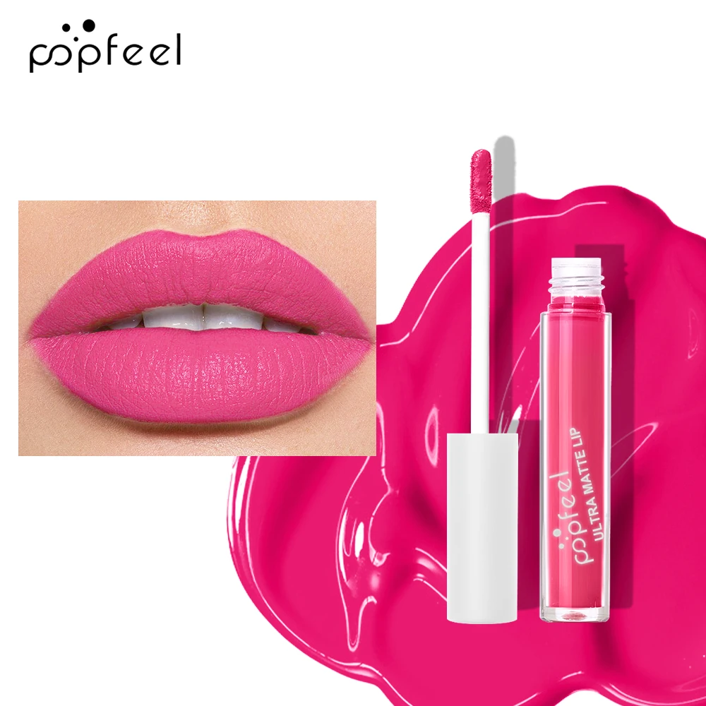 POPFEEL Party Lip Glaze Personality Candy Color Lip Gloss, Black Lip Glaze, Non-stick Cup Long Lasting Lip Gloss