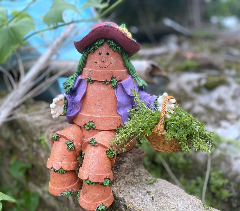 Creative Resin Figure Crafts Scarecrow Succulent Plants Flowerpot Gardening Accessories Garden Ornaments Vase Decoration Home