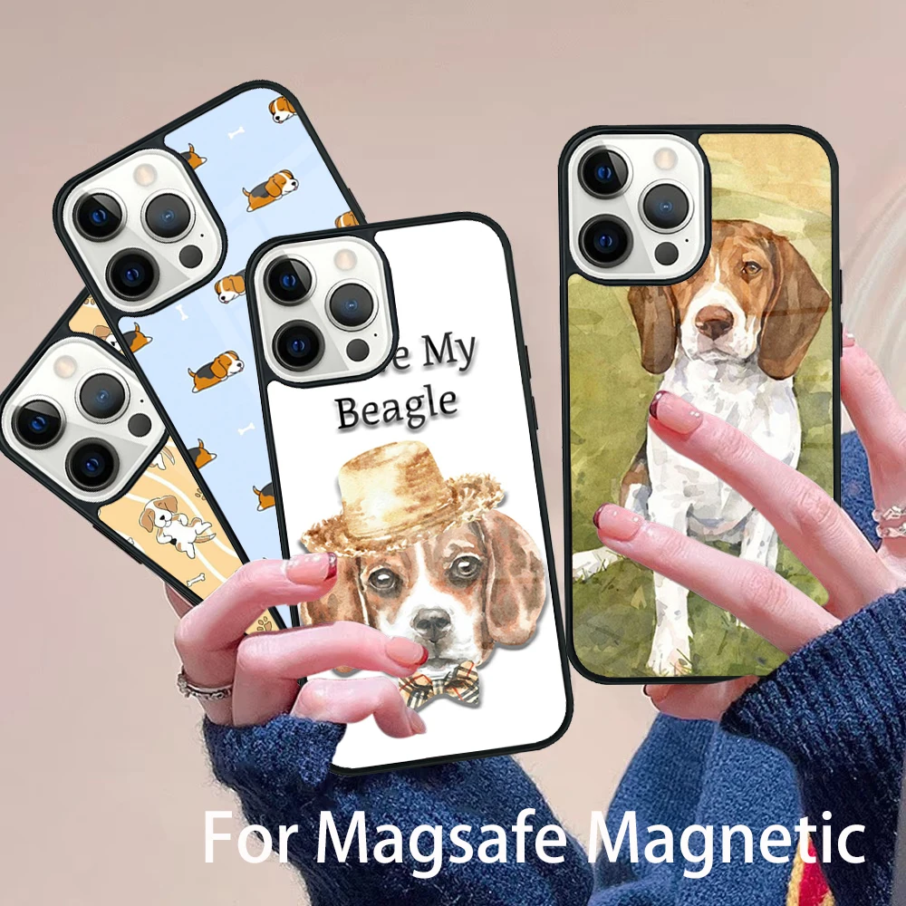

Beagle Dog Phone Case Magesafe Magnetic Wireless Charge Cover For IPhone 16 11 12 13 14 15 Pro Max Plus Mini