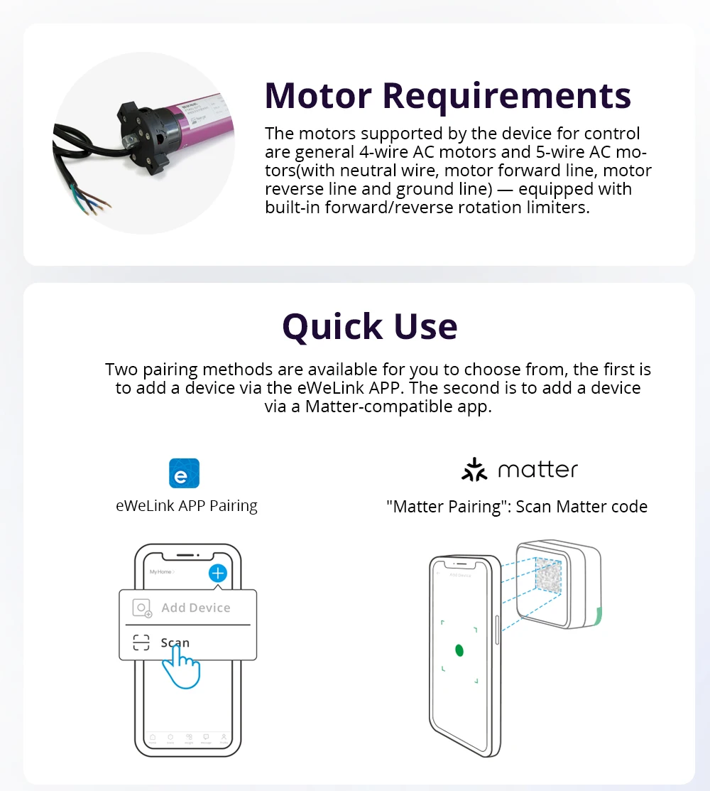 SONOFF Mini-RBS Matter WLAN Smart Rolladen-Schalter Smart Home Fernbedienung Timer Vorhangschalter Kompatibel mit Homekit Alexa – Detail 14