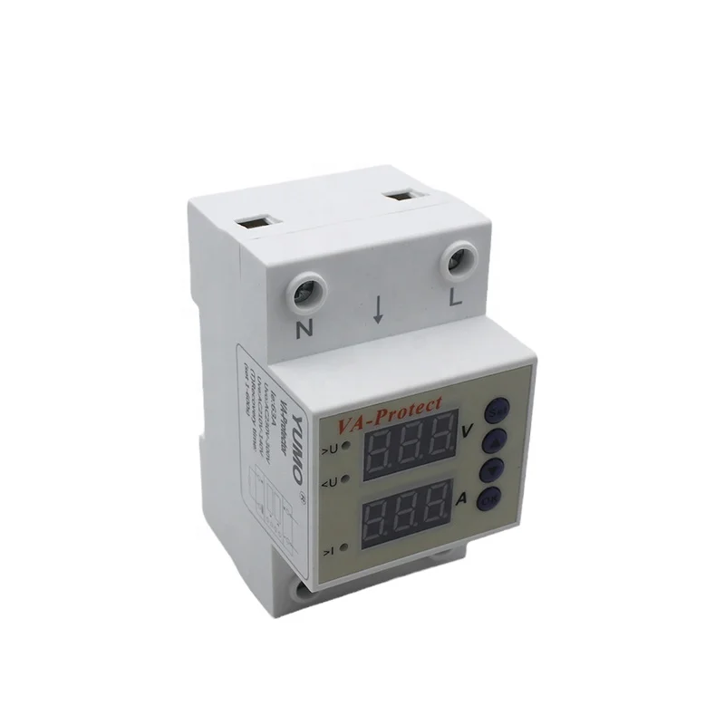 YUMO 63A Self-recovery Voltage & Current Protector with Double Digital Display for AC 220V Circuit Protection NP4-40VA
