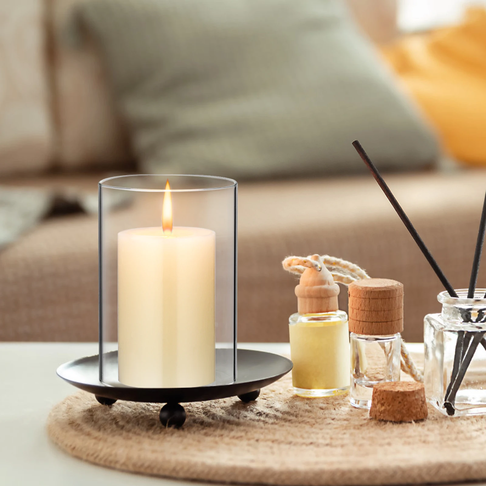 Glass Lampshade Cylinder For Candles Hanging Holder Decor Sleeve Cover Decorations