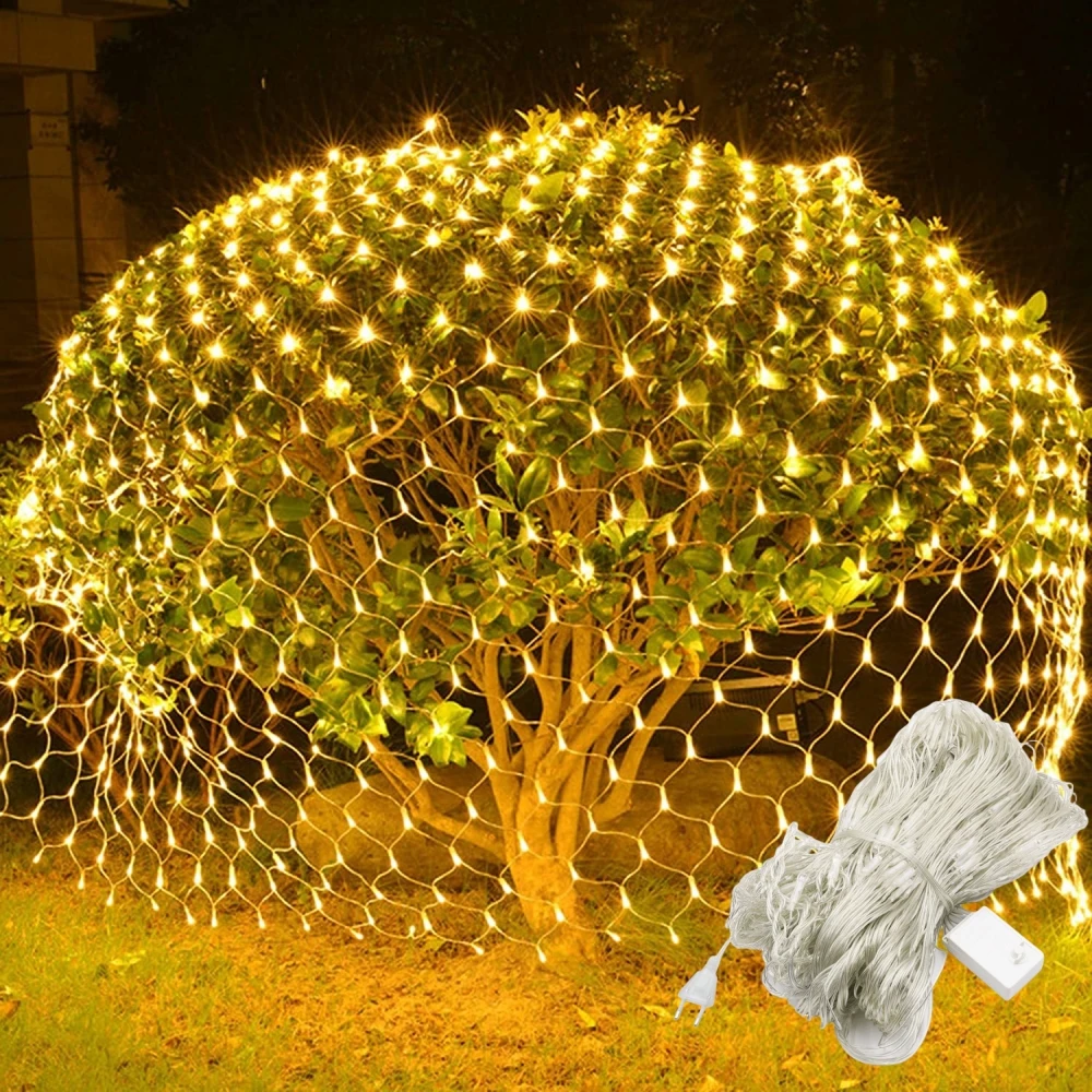 Led Netto Mesh Sprookjesachtige 1.5*1.5M 3*2M 6*4M 10*8M Buiten Waterdicht Gordijn String Lamp 110V 220V Kerstfeest Decor