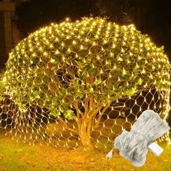 LED Net Mesh Fairy Light 1.5*1.5M 3*2M 6*4M 10*8M Outdoor Waterproof Curtain String Lamp 110V 220V Xmas Wedding Party Decor