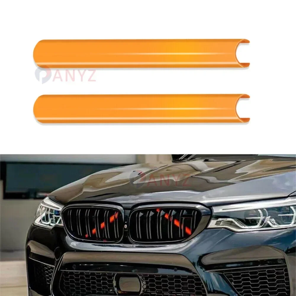 For BMW F20 F32 F33 F34 F36 F40 F44 G29 M 2Pcs Car Front Grille Cover Trim Strips Interior Decorations Accessories