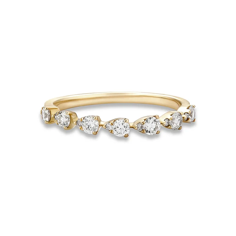 Withered S925 Pure Silver Personalized Design High-end Versatile Simple Zircon Light Luxury Exquisite Ring Jewelry Rings Women's