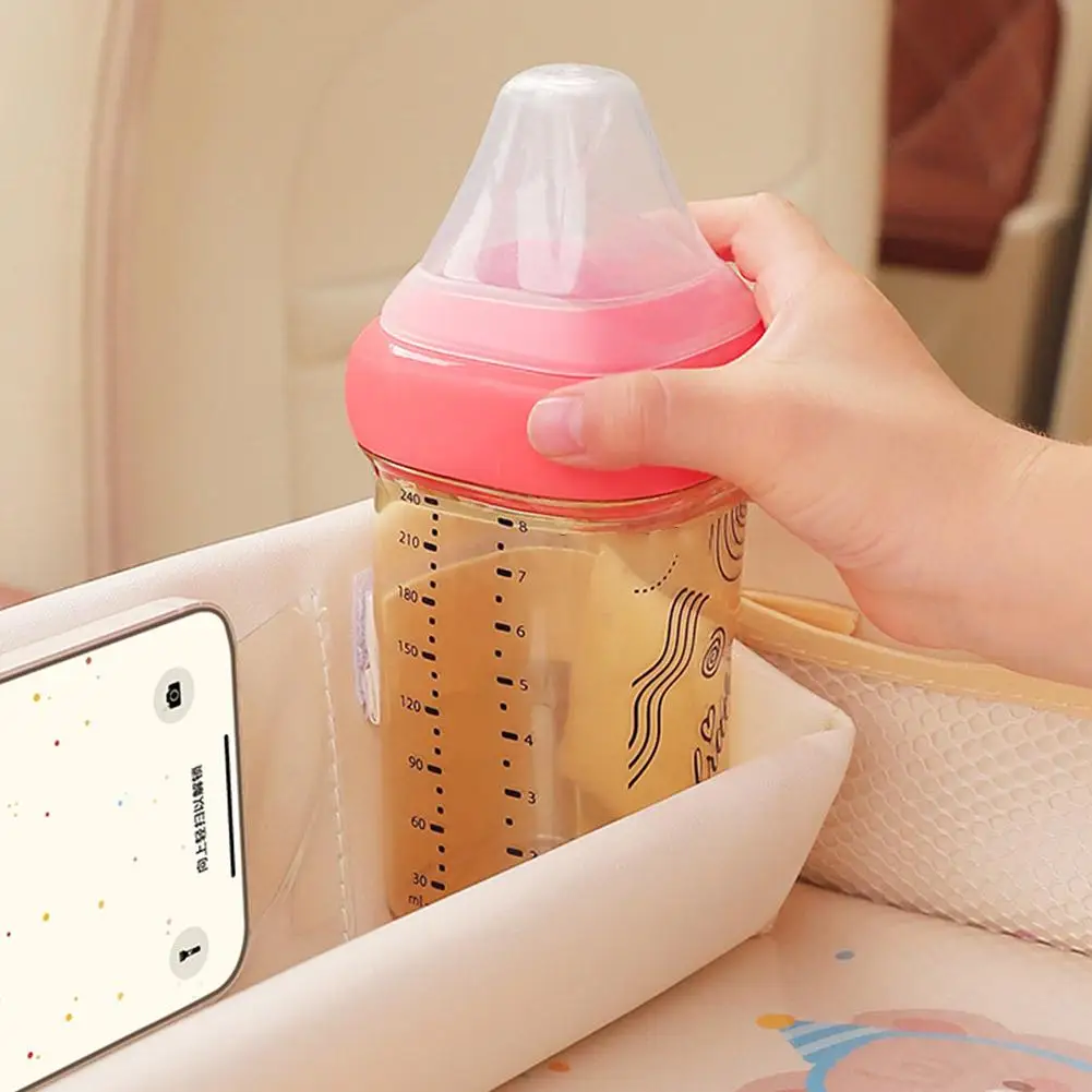 Kindersitz-Ablage Wasserdichter Reise-Spieltisch für Kindersicherheitssitz mit Cartoon-Motiven und mehreren Taschen für die Rücksitzaktivitäten – Detail 23