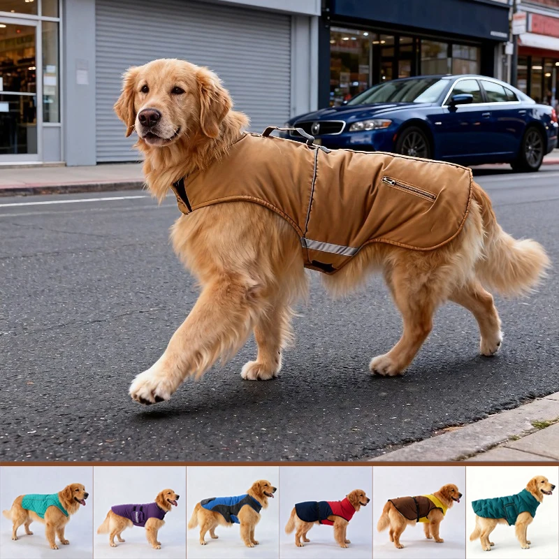 

5 Size S-2XL Winter Pet Clothes Waterproof Warm Dog Vest Cat Puppy Ski Jacket Green Red Blue Black Color Options Available