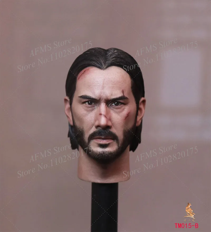 TM015 1/6 Men Soldier Keanu Reeves Head Sculpt High Fidelity John Wick dolls Head Carving Model For 12Inch Action Figure Body