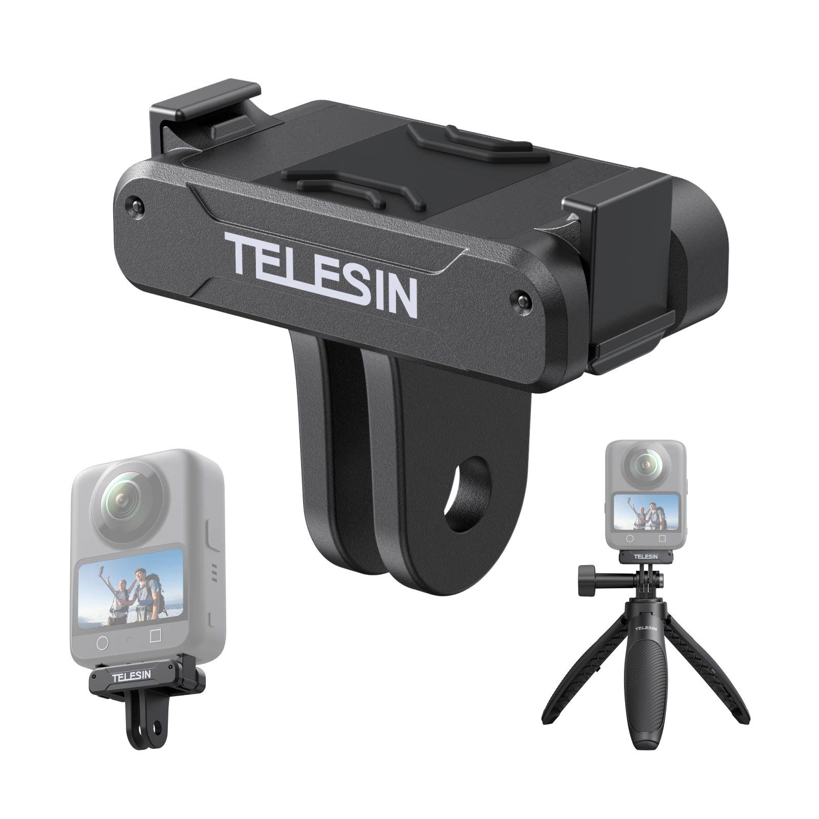 TELESIN 2 Claw Magnetic Quick Release Adapter Action Aluminium Camera Accessories For DJI OSMO 360 DJI Osmo Action 360 5 Pro/4/3
