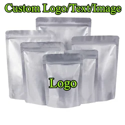 100PCS Stand Up Foglio di Alluminio Chiusura Lampo Sacchetto di Imballaggio FAI DA TE Richiudibile Snack Caramelle Caffè Date Zucchero Spezie Oilproof Sacchetti di Stoccaggio