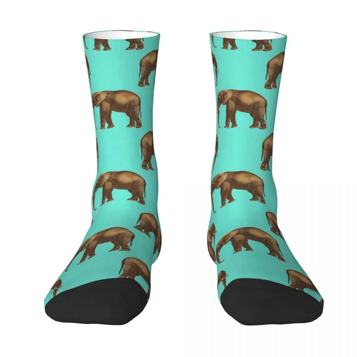 Cute Elephant Stockings Vintage Animal Print Pattern Funny Socks Winter Anti-Slip Socks Ladies Outdoor High Quality Socks