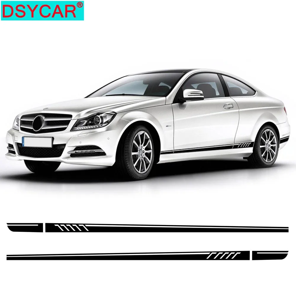 

DSYCAR 1Pair Fashion Car Side Skirt Decal Sill Door Side Decal Stickers Vinyl Door Side Stickers