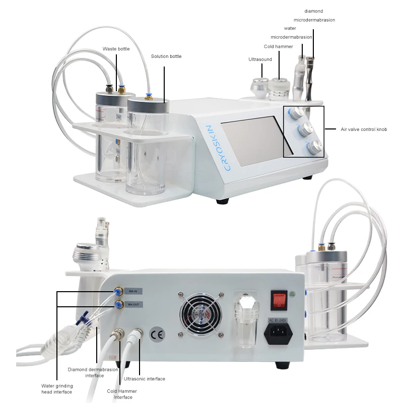 Hydrodermabrasie gezichtsapparaat 4-in-1 mee-eter verwijderaar, Aqua Peel, microdermabrasie en koude hamertechnologie voor alle huid
