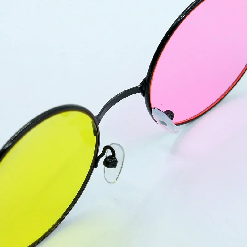 Anime Cosplay Glasses Mixed Color Round Frame Sunglasses Funny Party Eyewear Prop