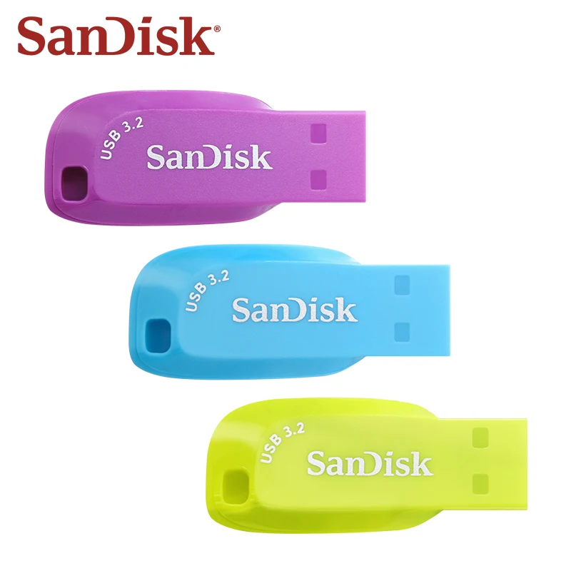 SanDisk USB 3.2 Gen1 CZ410 Ultra Shift Flash Drive 128GB 64GB 32GB Universal Serial Bus Read 100 MB/s Memory Stick Pendrive