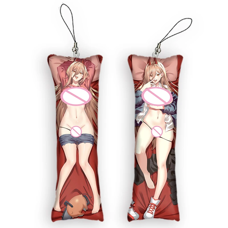 

Mini Dakimakura Keychain Anime Chainsaw Man Power Double-Sided Printed Small Pillow Pendant Cute Otaku Keychain Bag Ornament