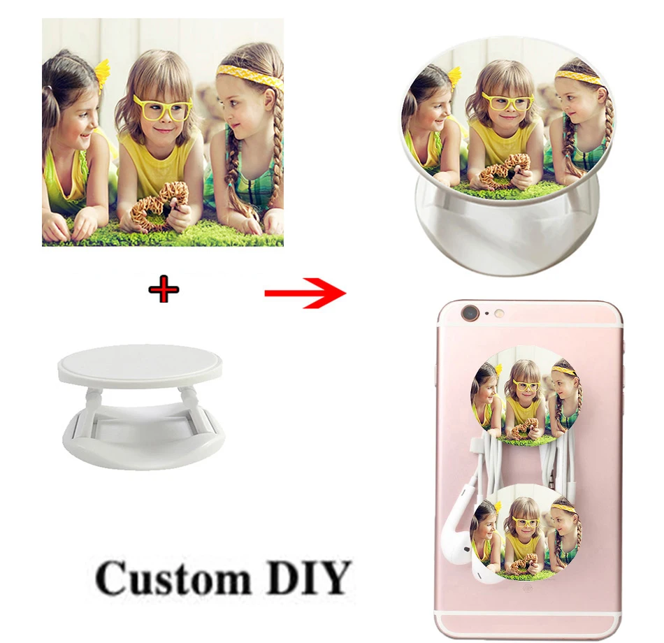 Customized DIY kawaii Round Cute Finger baseus Phone Holder Expanding Stand Grip Pocket Socket Foldable Mobile for xiaomi Phones