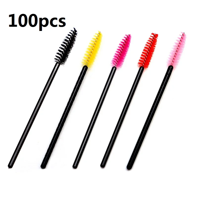 50 stücke Einweg Make-Up Pinsel Wimpern & Augenbrauen Nylon Pinsel Mascara Zauberstab Applikator Kosmetische Wimpern Verlängerung Werkzeuge Schönheit