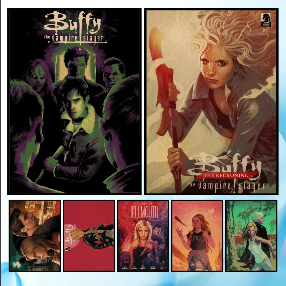 

B-Buffy Vampire Movie Poster HD art sticky wall waterproof home living room bedroom bar aesthetic decoration