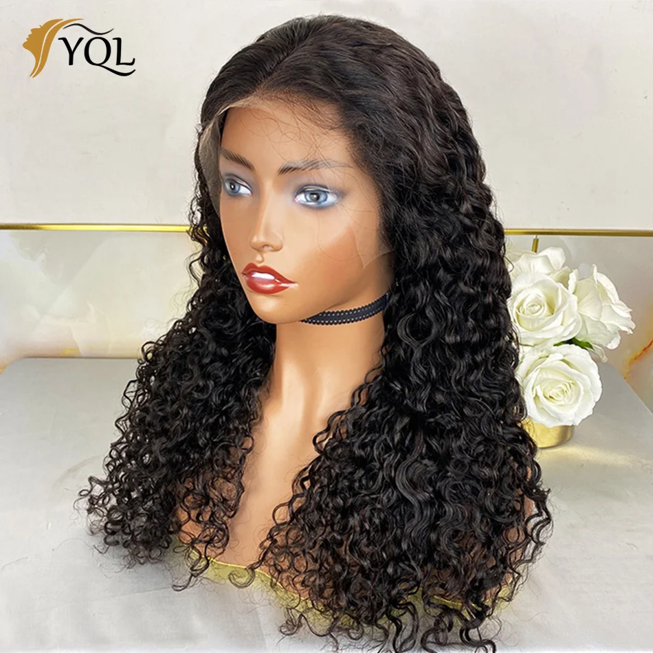 Wholesale 13x4 Water Wave Transparent Lace Frontal Wig Brazilian Pre Plucked Lace Front Human Hair Wigs For Women