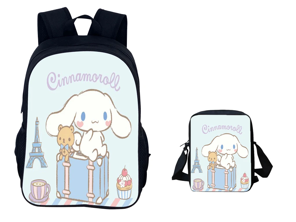 

Lightweight Cinnamoroll Backpack+Durable Side Bag 2 Pcs Set Boy Girl Back to School Bags,2 in 1 Knapsack for Kids