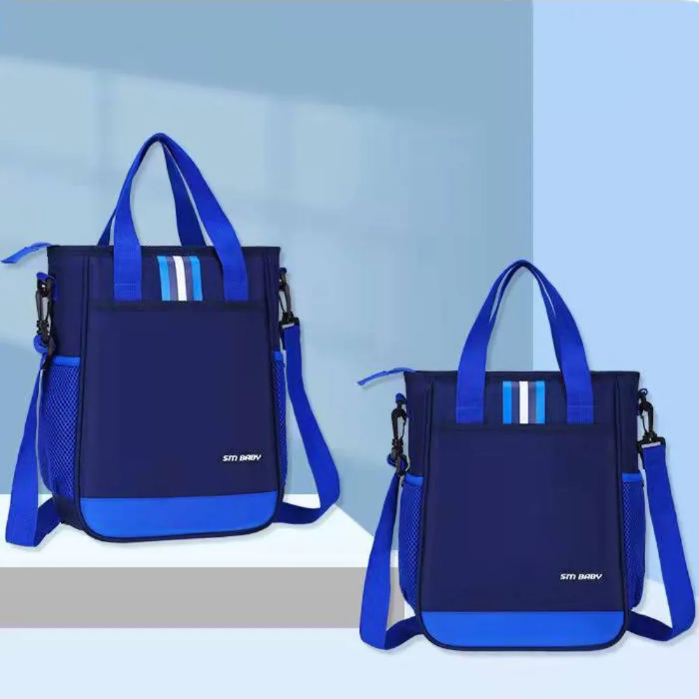 A4 Student Tutorial Bags Shoulder Bag Multi Pocket Primary School HandBag Multi-functional Large Capacity Casual Study Tote Bag