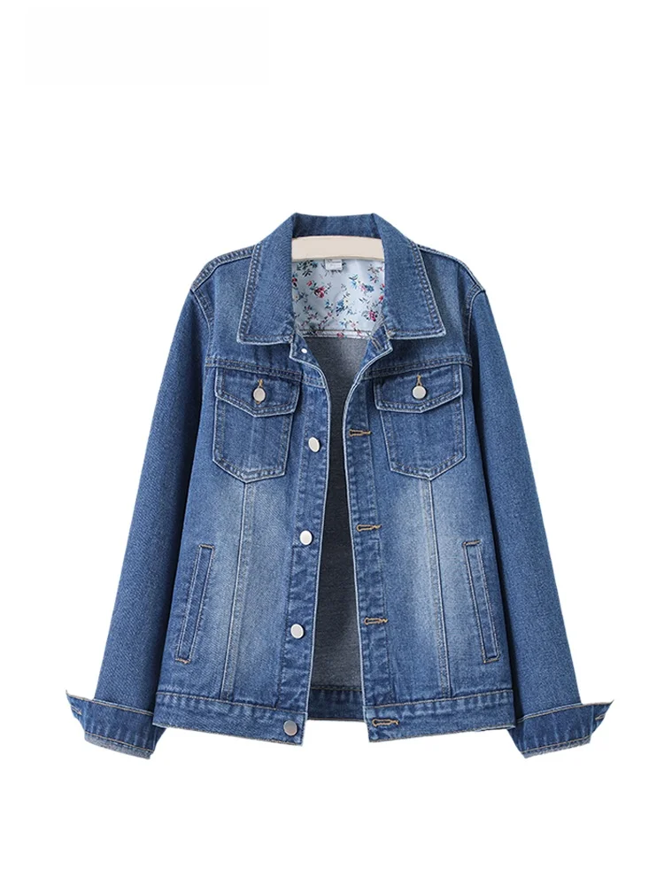 

Джинсовая куртка CaraCLUB больших размеров для женщин, весенняя, скрывающая живот, повседневная, из хлопка и регенерированного целлюлозного волокна